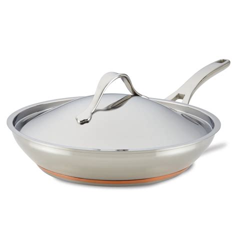 Nouvelle Copper Stainless Steel Frying Pan with Lid – Anolon