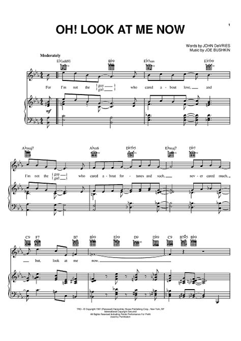 Oh! Look At Me Now" Sheet Music by Frank Sinatra; Bobby Darin; Lee ...