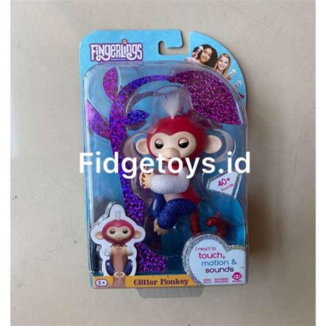 Jual Wowwee Fingerlings Glitter Monkey Interactive Collectible Animals ...