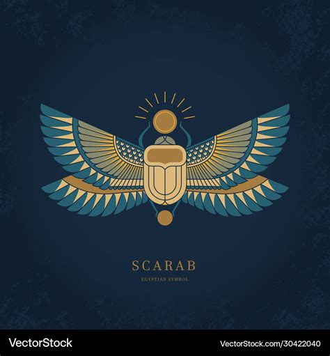 Scarab beetle symbol ancient egyptians Royalty Free Vector