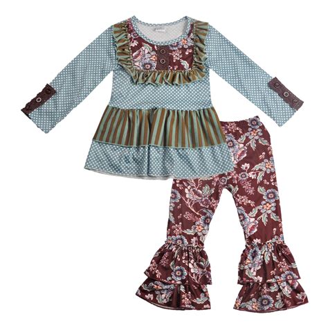 Factory Selling Girls Boutique Clothing wholesale kids children Boutique little girls ruffle ...