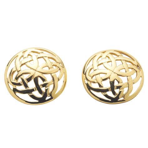 Ladies Shipton and Co Exclusive 9ct Yellow Gold Celtic Knot Stud ...