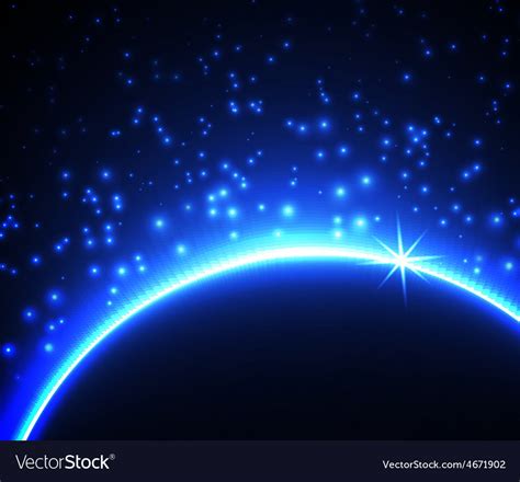 Space planet in the rays of light Royalty Free Vector Image