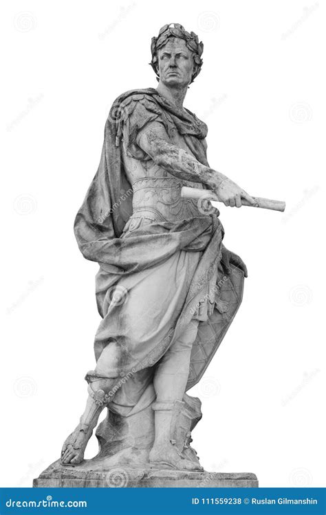 Roman Emperor Julius Caesar Statue Isolated Over White Background Stock ...