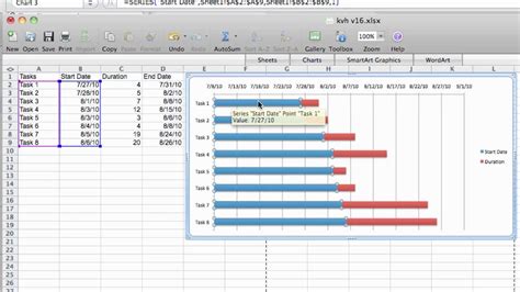 Gantt Chart Tutorial Excel 2007-Mac - YouTube