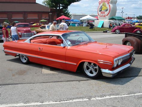 Custom Orange 1963 Impala SS with heavy modifications