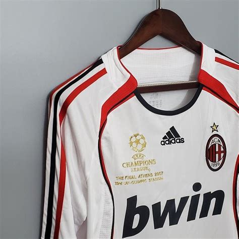 AC MILAN 2006 - 2007 UCL FINAL AWAY LONG SLEEVE RETRO FOOTBALL SHIRT ...