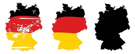 New Germany map grunge texture black and colorful flag design vector ...