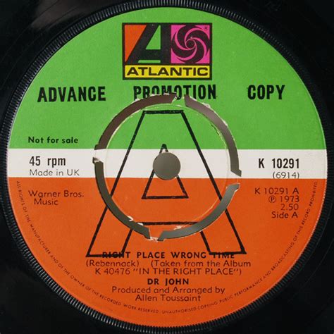 Dr. John - Right Place Wrong Time (Vinyl, 7", 45 RPM, Promo) | Discogs