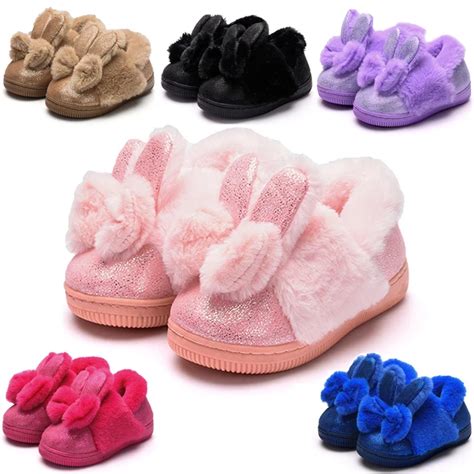 Aliexpress.com : Buy Cute Baby Girls Slippers Winter Warm Kids Shoes ...