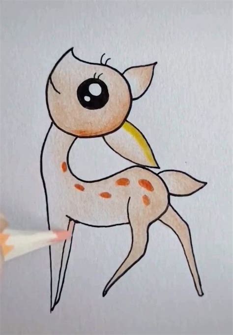 bambi-drawing-colored-with-pencils-cool-pictures-to-draw-white ...