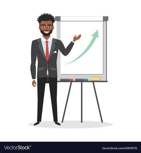 Presentation on flip chart paper Royalty Free Vector Image