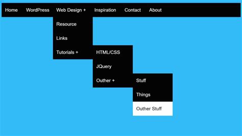 Drop Down Navigation Menu bar Using HTML and CSS