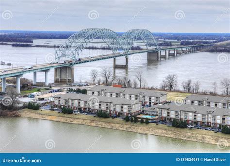 View of Bridge Over Mississippi River at Memphis Stock Image - Image of road, vacation: 139834981