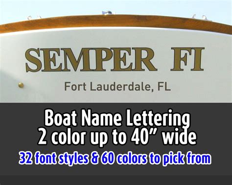 2 colors Boat Lettering Vinyl Customized up to 40 many