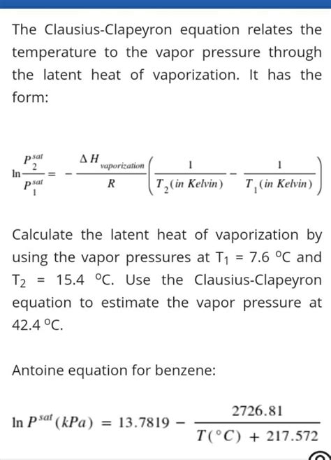 Clausius Clapeyron Equation