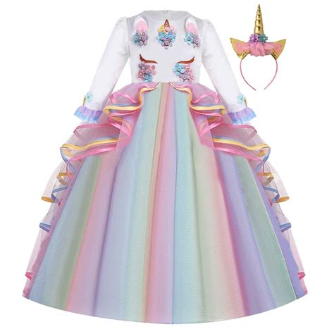 Buy Unicorn Costume Princess Birthday Pageant Party Dance Performance ...