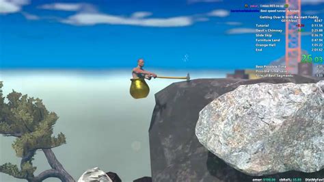 ツボ男がハンマーで山を登るゲキ難ゲーム「Getting Over It With Bennett Foddy」をたった1分56秒でクリアした猛者が現れ、世界記録が更新される - GIGAZINE