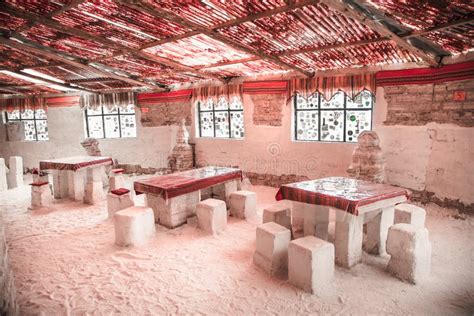 Inside of Hotel Made of Salt Directly on a Salt Plain Salar De Uyuni ...