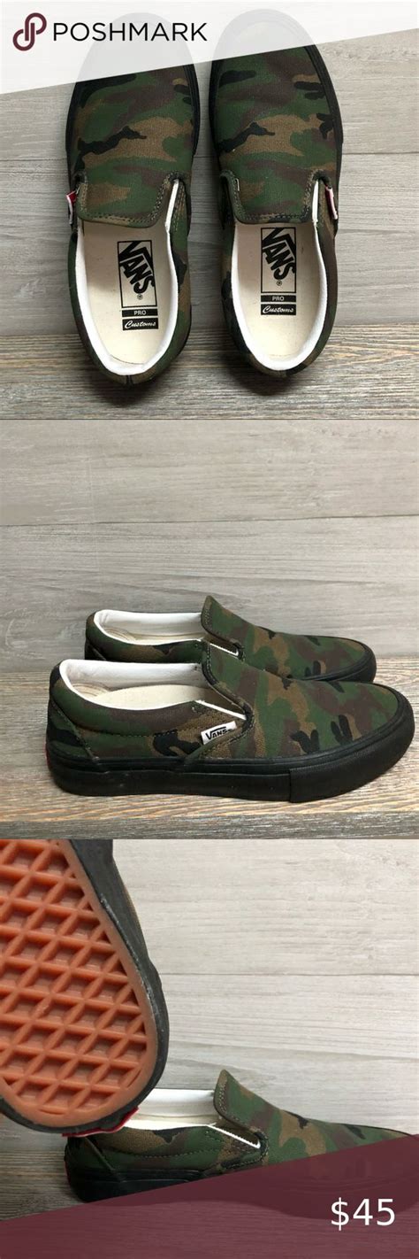 | Vans | Camo slip ons. Size men’s 5.5/ women’s 7. | Vans, Vans camo, Slip on