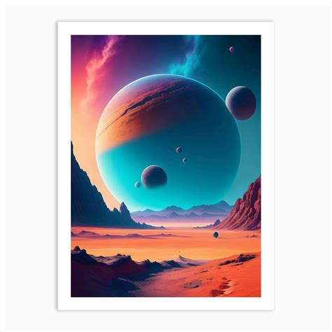 Planets In Space Art Print by Amanru - Fy