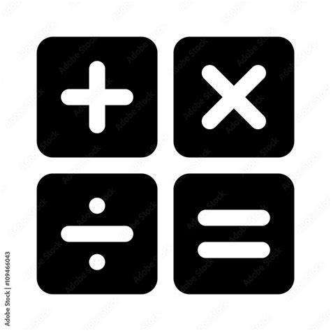 Calculator arithmetic operation signs / symbols flat icon for apps ...