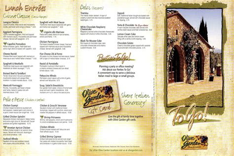 Olive Garden Menu And Prices