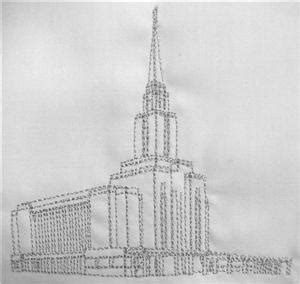 Oquirrh Mountain Temple, Outline Embroidery Design by Embroidery Central