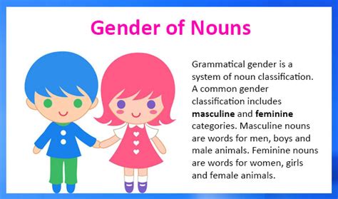 Masculine and Feminine Gender of Nouns | Free Lessons And Worksheets