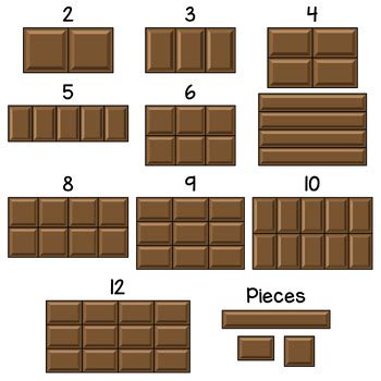 Chocolate Bar Fractions Clip Art by Digital Classroom Clipart | TPT