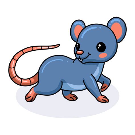 lindo ratoncito de dibujos animados caminando 11426151 Vector en Vecteezy