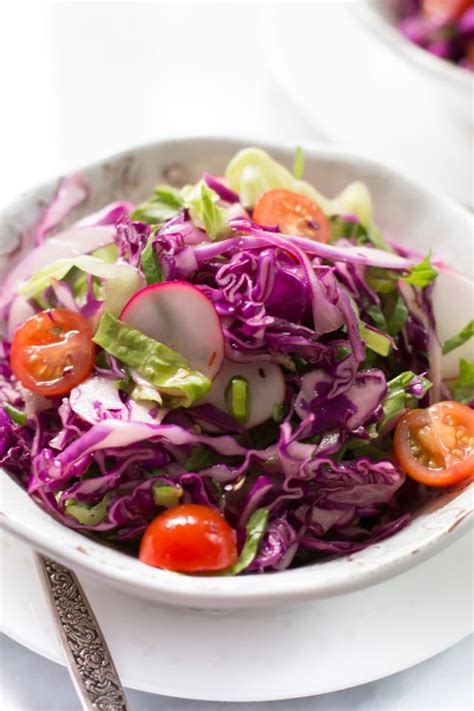 Quick Easy Red Cabbage Salad - Food Fanatic