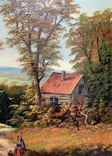 Fine Original Early 20thc Antique Country Cottage Landscape Oil Painting Signed | 645681 ...