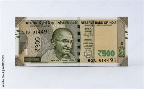 A five hundred rupee note with white background - Wealth concept Stock ...