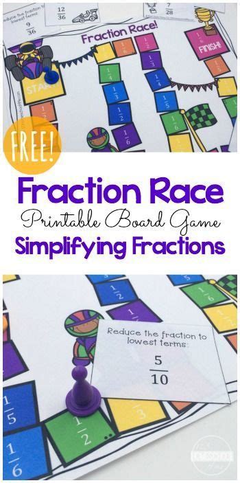 FREE Printable Fraction Board Math Games | Educational math games, Fun math, Homeschool math