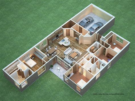 See more 3D floor plans at www.powerrendering.com 3d House Plans, House Layout Plans, House ...