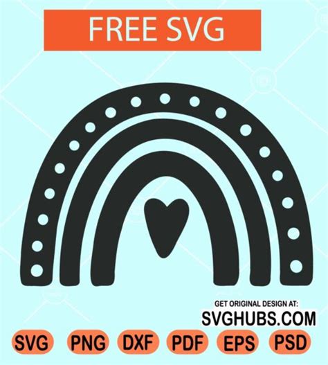 Boho rainbow svg free, Black and White Boho Rainbow SVG, boho rainbow free download