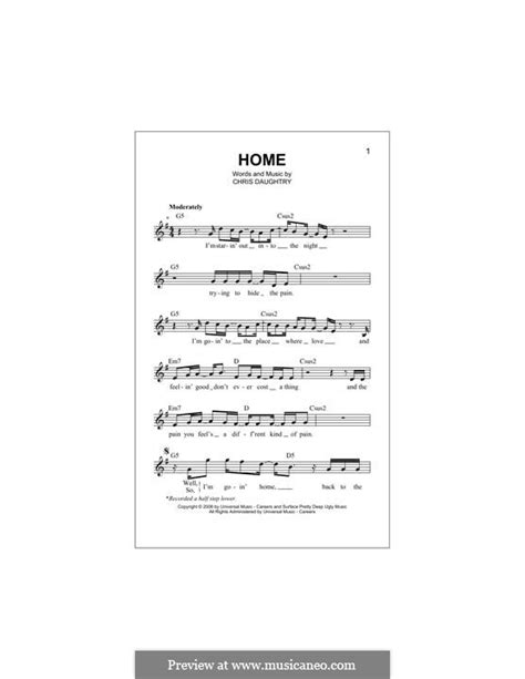 Home (Daughtry) by C. Daughtry - sheet music on MusicaNeo