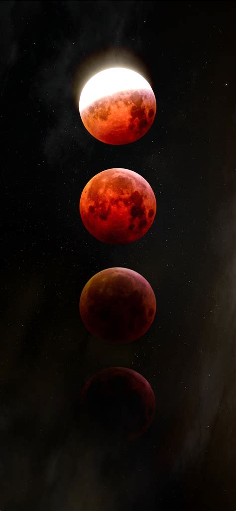 red full moon iPhone X Wallpapers Free Download