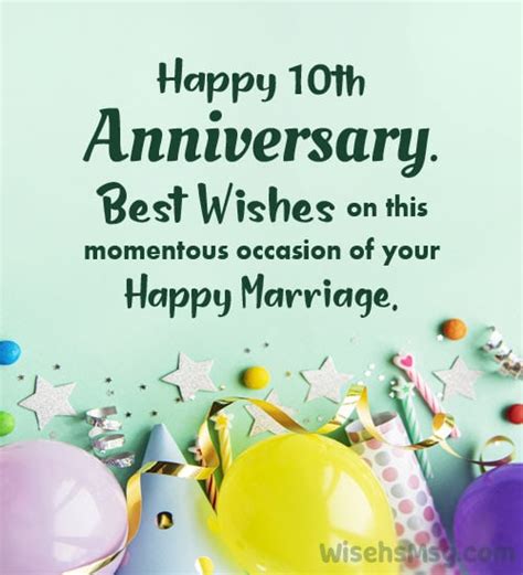 10th Anniversary Wishes, Messages and Quotes - WishesMsg