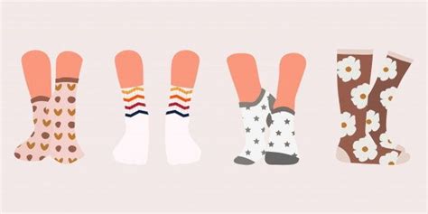 Premium Vector | Set of socks in a different pattern. | Socks illustration, Socks drawing, Pattern