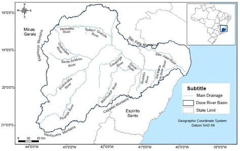 Map of the river basin of the Doce river. | Download Scientific Diagram