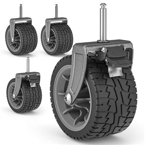 Buy Navatiee 7"x4" Wagon Wheels Set of 4, Heavy Duty Replacement PVC ...