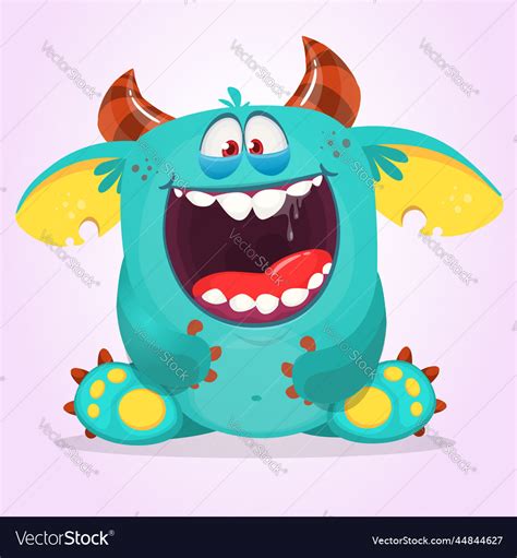 Funny cartoon monster halloween Royalty Free Vector Image