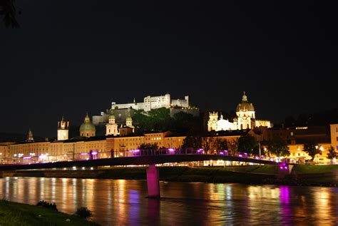 Night View Of Salzburg Free Stock Photo - Public Domain Pictures