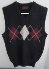 Old Vintage Serge Saint Yves Black Argyle Sweater Vest Size Medium | eBay
