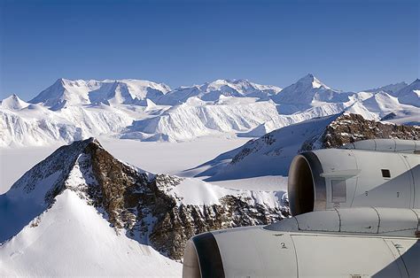 View of the Ellsworth Mountains with the Vinson Massif and Mount Vinson ...