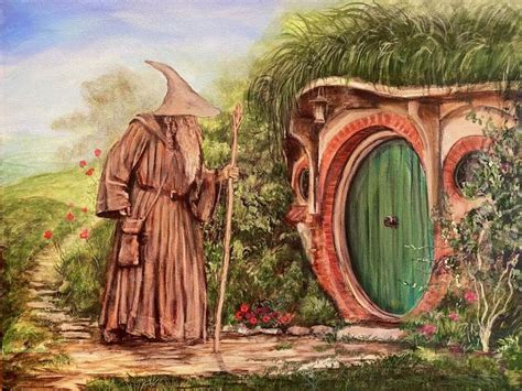 Gandalf Knocking on Bilbo Baggins Door. 16 X 20 Archival | Etsy | Hobbit art, Bilbo baggins ...