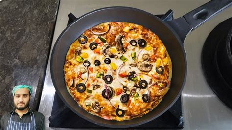 Pizza in non-stick pan without oven - YouTube