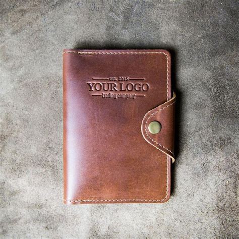 The Logbook Custom Logo Fine Leather Field Notes Moleskine Wallet Pocketbook Cover Put Your Logo ...